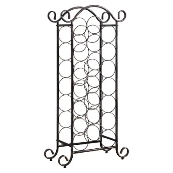 Kings Brand Furniture Linder Floor Freestanding Metal Wine Rack, 21 Wine Bottle Holder Stand, Brushed Copper image {2}