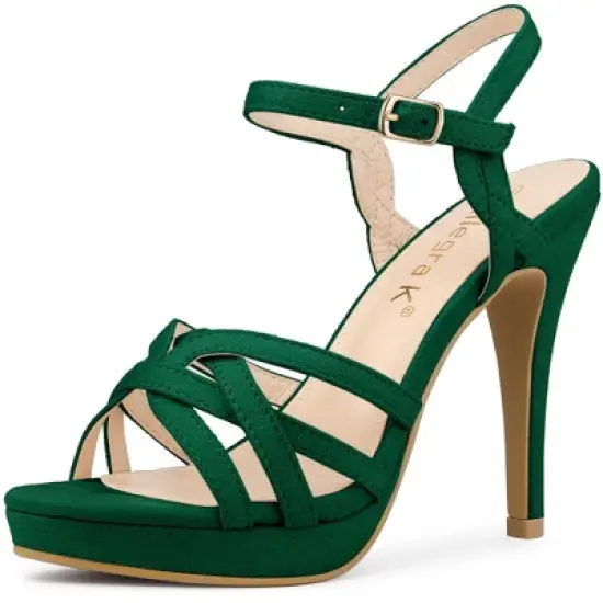 Allegra K Women's Strappy Platform Heels Stiletto Heel Sandals image {13}