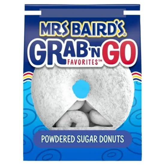 Mrs Baird's Grab 'n Go Favorites Powdered Sugar Donuts, 10 oz, Donuts, Bag, Pack of 4 image {4}