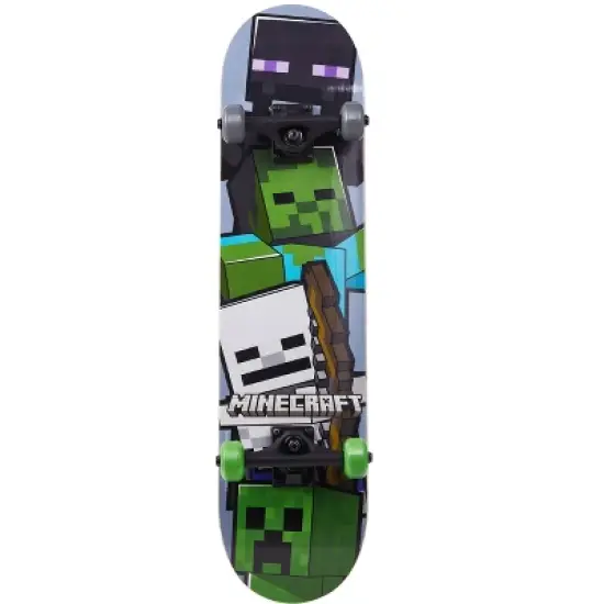 Minecraft 31" Skateboard with Non-slip grip tape, wheels with aluminum trucks and ABEC-5 bearings image {1}