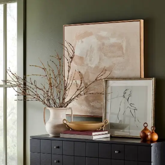 30" x 30" Hope To Taupe Framed Embellished Canvas Light Wood - Threshold&trade; designed with Studio McGee image {1}