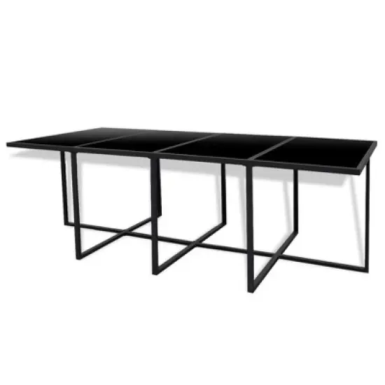 vidaXL Outdoor Dining Set Black, White image {4}