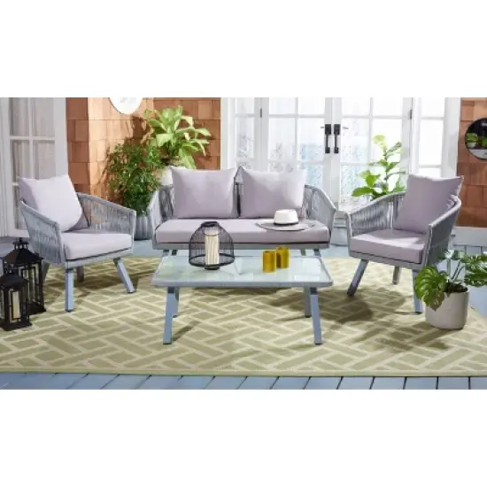Belmi 4pc Rope Living Set - Gray - Safavieh image {1}