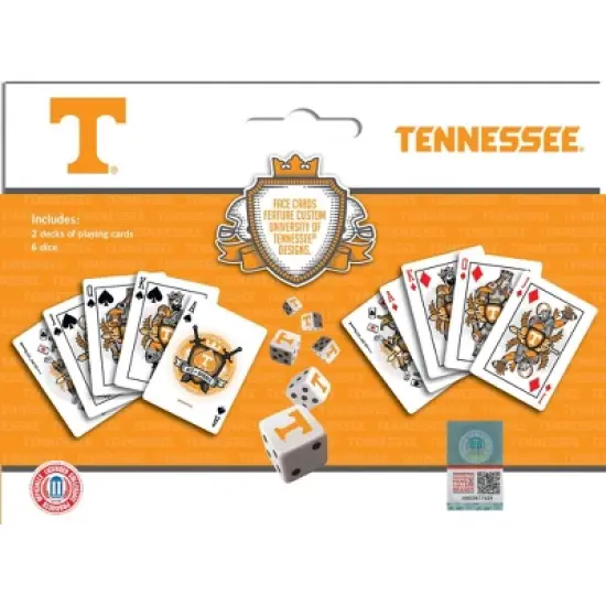 MasterPieces Officially Licensed NCAA Tennessee Volunteers 2-Pack Playing cards & Dice set for Adults image {3}