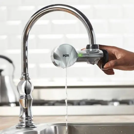 PUR Filtration PLUS Faucet Horizontal Mount Water Filtration System Chrome PFM400H: Best Sink Filter, Lead & Mercury Removal, Easy Install image {1}