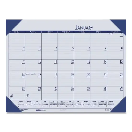 EcoTones Recycled Monthly Desk Pad Calendar, 18.5 x 13, Ocean Blue Sheets/Corners, Black Binding, 12-Month (Jan to Dec): 2026 image {4}