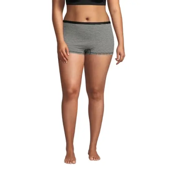 Lands' End Women's Comfort Knit Mid Rise Boyshort Underwear - 2 Pack image {3}
