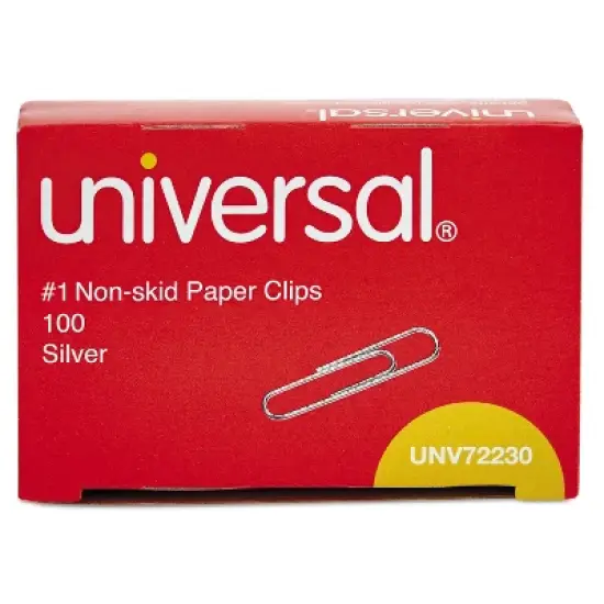 Universal Nonskid Paper Clips Wire No. 1 Silver 1000/Pack 72230 image {1}