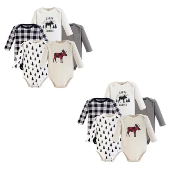 Hudson Baby Unisex Baby Cotton Long-Sleeve Bodysuits, Moose 10-Piece image {5}