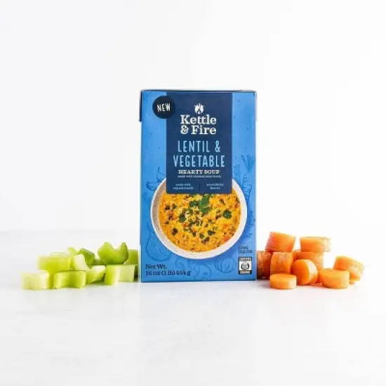 Kettle & Fire Gluten Free Lentil and Vegetable Soup - 16oz image {2}