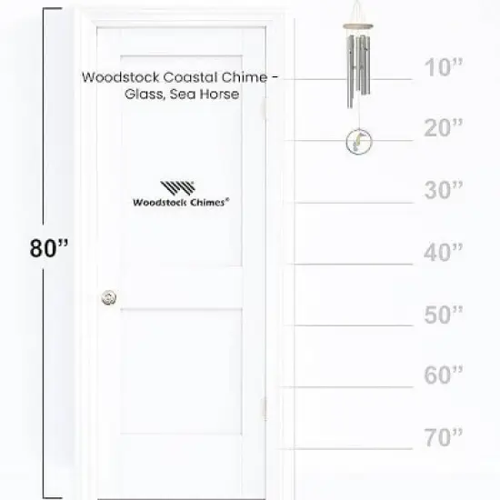 Woodstock Windchimes Coastal Chime Glass, Sea Horse, Wind Chimes For Outside, Wind Chimes For Garden, Patio, and Outdoor Decor, 22"L image {7}