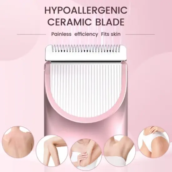 LILA by AKUNBEM Glow G1 Pro 3-in-1 Women's Bikini Trimmer, Facial Shaver & Nose Hair Trimmer - Waterproof, Portable, with USB Charging image {2}