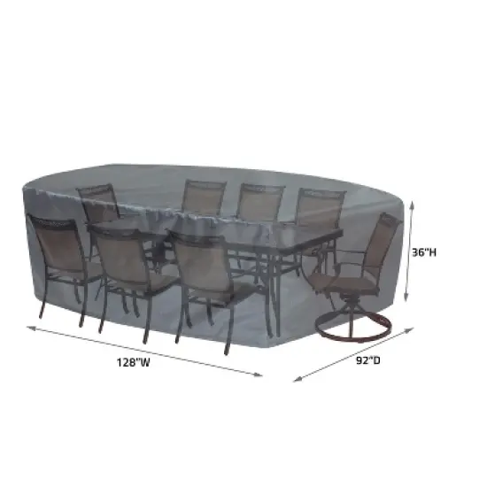 Summerset Shield Oval/Rectangle Table Chair Cover Ultimate Protection for Your Outdoor Furniture Mercury image {1}