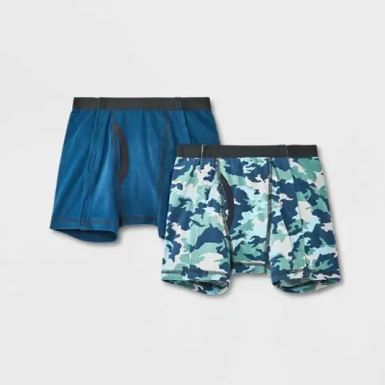 Boys' Adaptive 2pk Camo Briefs - Cat & Jack&trade; Blue image {3}