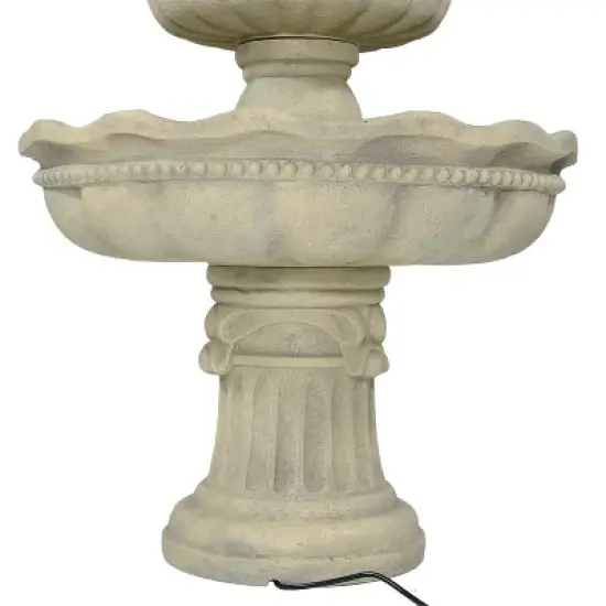 Sunnydaze 51"H Electric Polyresin and Fiberglass 3-Tier Pineapple Top Outdoor Water Fountain image {7}