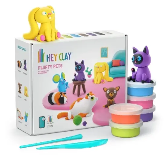 HEY CLAY Fluffy Pets: Non-Toxic Modeling Dough for Kids, Includes Sculpting Tools & Instructions, Ages 3+ image {8}