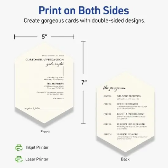 Avery Geo Flat Cards, 5" x 7", Matte Ivory, 20 Total image {5}