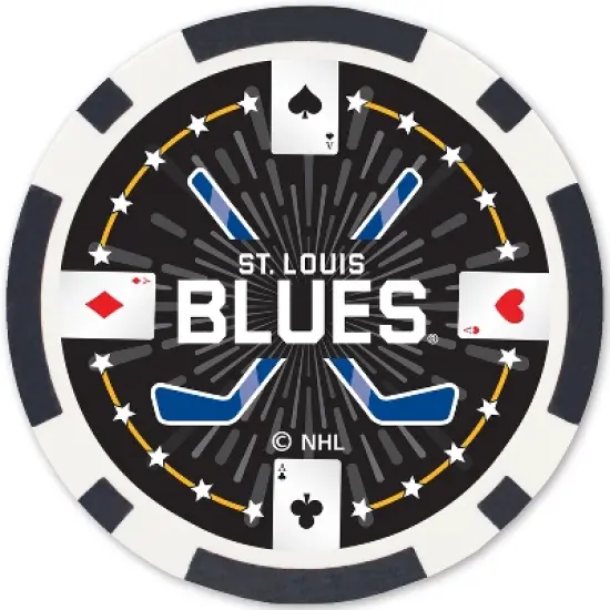MasterPieces Casino Style 100 Piece Poker Chip Set - NHL St. Louis Blues image {3}