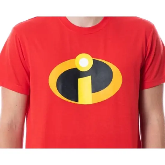 Disney Mens' The Incredibles Logo Sleep Pajama Set Shirt Pants Multicolored image {1}