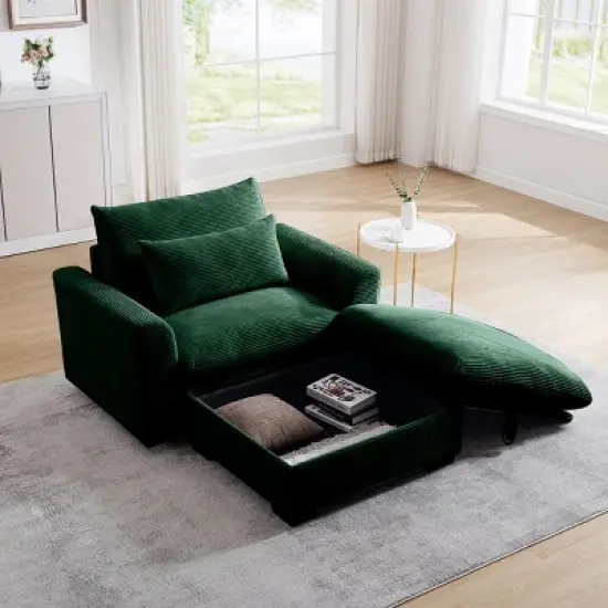 Corduroy Sofa Couch,Modular Sofa With Storage Ottoman,Deep Seat Couch,Sofa Couch For Living Room,Apartment-Cuddlewood image {11}