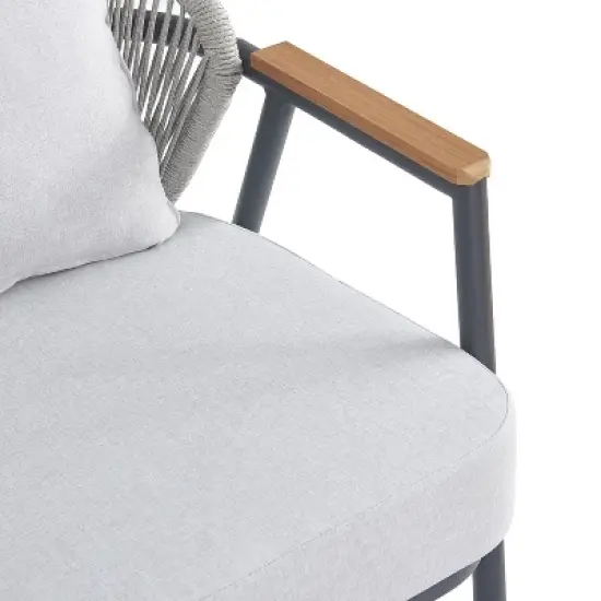 Christopher Knight Home Simone Modern Outdoor Rope Club Chair with Thick Cushions image {7}