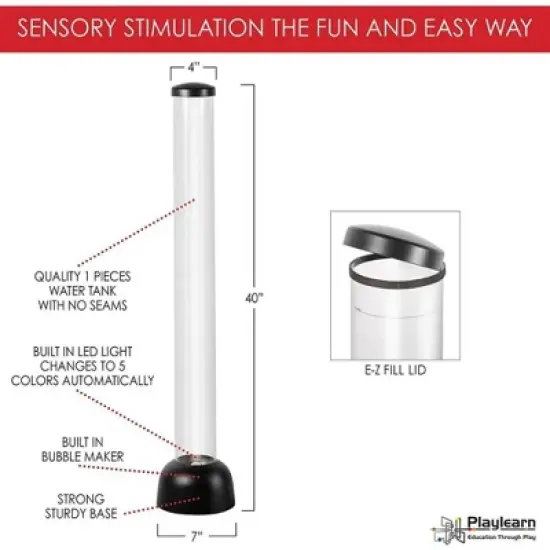 Classic 3.3-ft Sensory Bubble Tube Aquarium image {2}