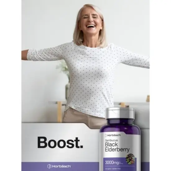 Horbaach Black Elderberry 3000 mg | 180 Capsules image {5}