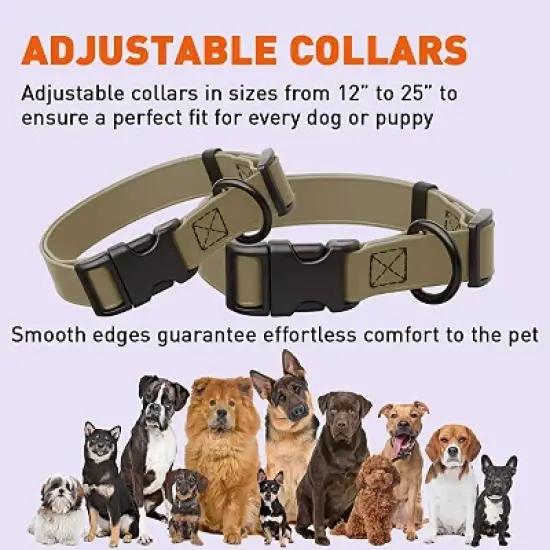 Dogline Biothane Waterproof Collar with QR Buckle Coyote Brown image {5}