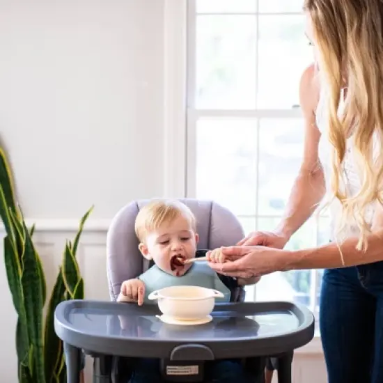 Lulyboo 3pcs Silicone Packable Bowl & Spoon Set - White image {1}