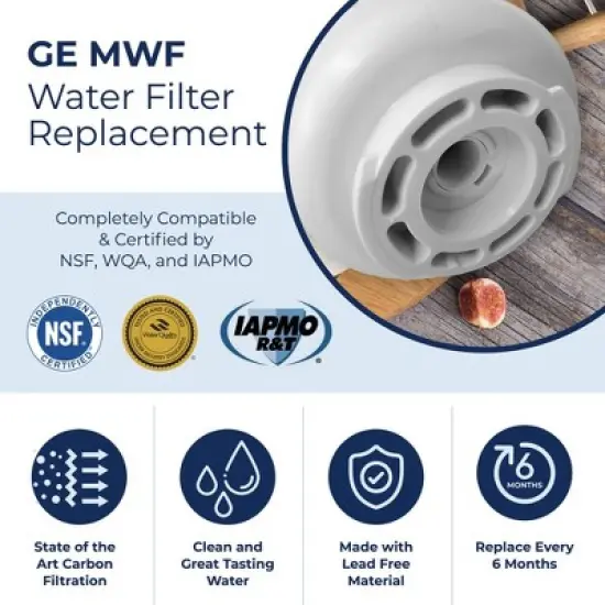 PureLine MWF Replacement Water Filter for GE&reg; Refrigerators, Replaces Kenmore 46-9991, Smartwater MWFP and Filter Models MWFINT, GWF, GWFA (4 Pack) image {5}