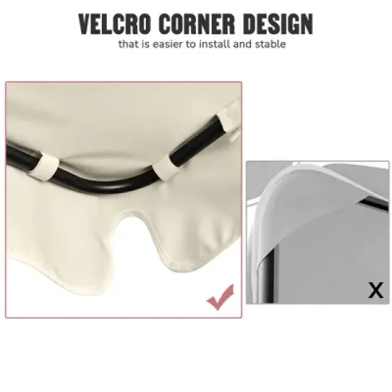 Yescom Replacement Swing Canopy UV30+ 180gsm Outdoor Porch Top Patio Seat Cover Beige image {3}