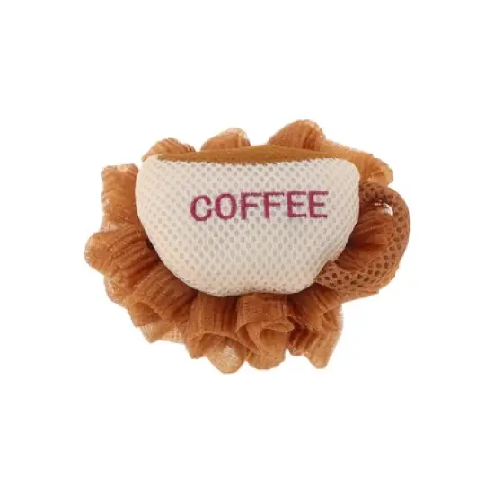 Unique Bargains Coffee Cup Shape Bath Sponge Brown Beige 1 Pc image {6}