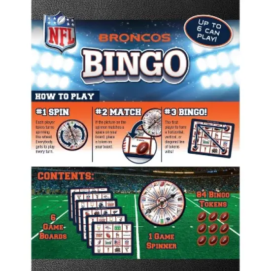 MasterPieces Officially Licensed NFL - Denver Broncos Bingo Game image {3}