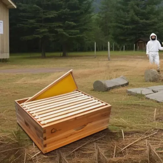 Bee Hive, 10 Frame Medium Super Langstroth Hive Box - Beeswax Dipped with Frames & Wax Foundations for Beekeeping image {5}