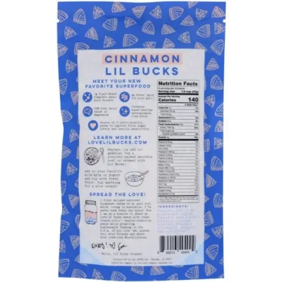 Lil Bucks Sprouted Buckwheat Cinnamon Crunch - Case of 6/6 oz image {2}