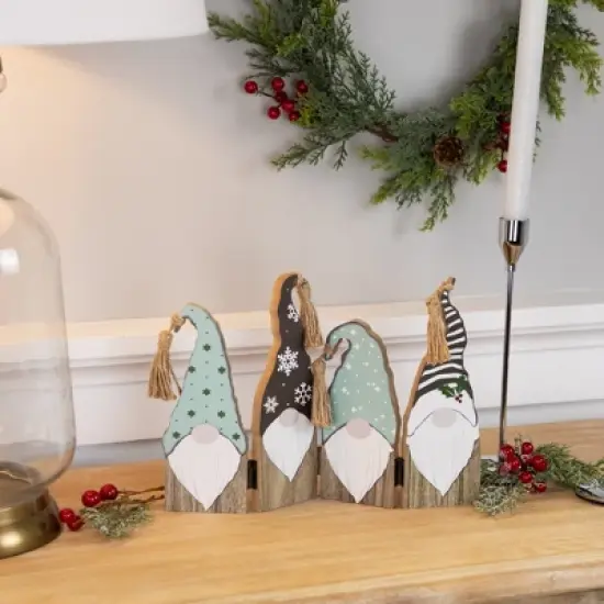 Northlight Wooden Gnomes Hinged Christmas Decoration - 10.75" image {1}