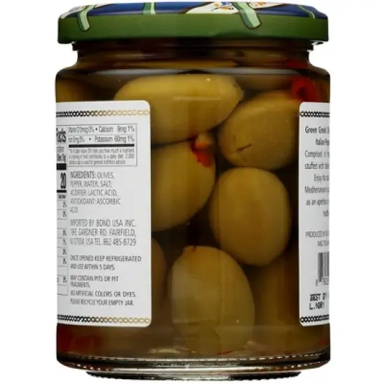 Bono Red Pepper Stuffed Olives - Case of 6/5.6 oz image {2}