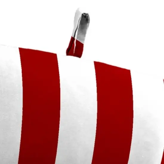 French Edge Outdoor Cushion - Cabana Stripe Red - Jordan Manufacturing: Water-Resistant Patio Chair Pad image {5}