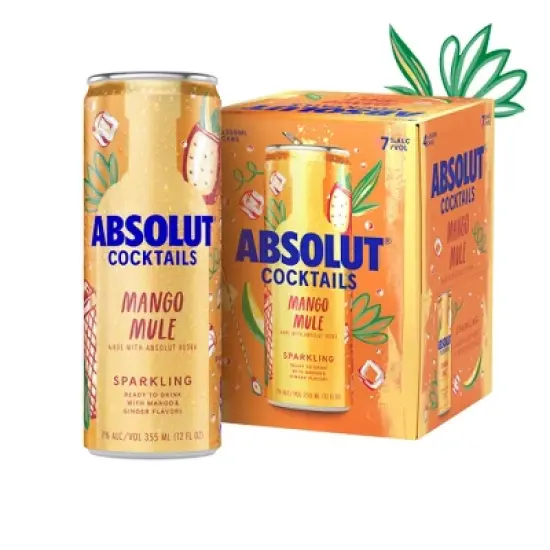 Absolut Mango Mule Sparkling Vodka Cocktail - 4pk/355ml Cans image {7}