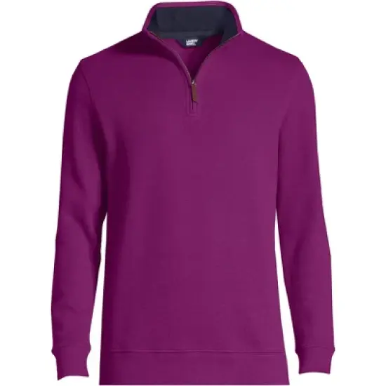 Lands' End Men's Bedford Rib Quarter Zip Sweater image {6}