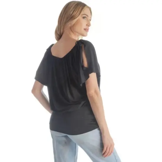 Women's Top with Short Sleeves and Cut-Out Shoulders image {2}