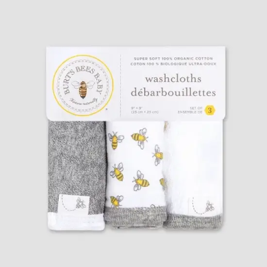 Burt's Bees Baby&reg; Washcloths - White image {1}