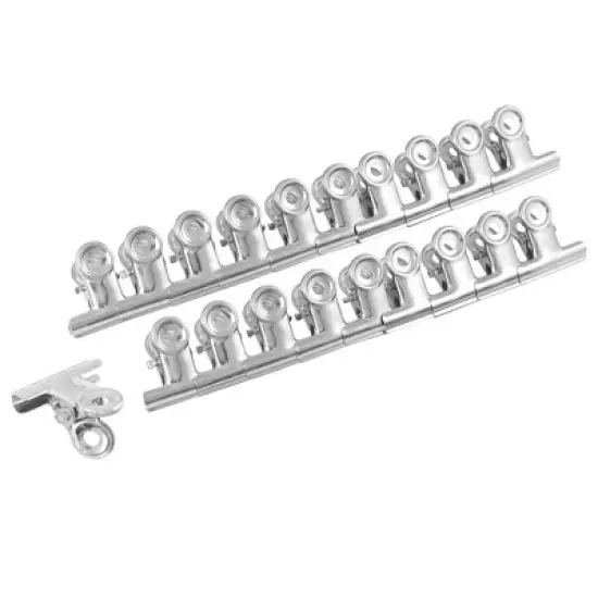 Unique Bargains Round Handle Clips Office Stationery Clamps 50 Pcs Silver Tone image {3}