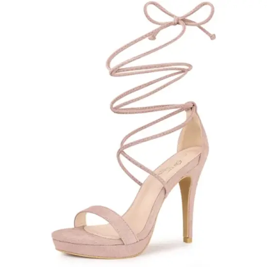 Perphy Platform Stiletto Heels Lace Up Sandals for Women image {7}