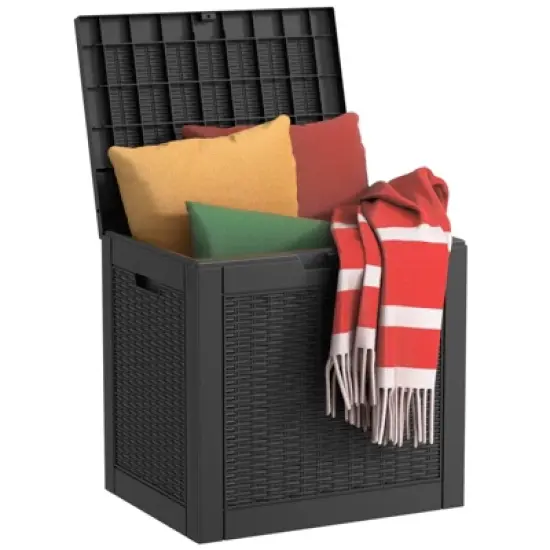 Chic Crate - StormForce Compact 30Gal Deck Box - Waterproof Nano-Resin w/ SecureLatch Pro & SpaceSaver Design - Patio Furniture/Kids Toys Storage image {7}