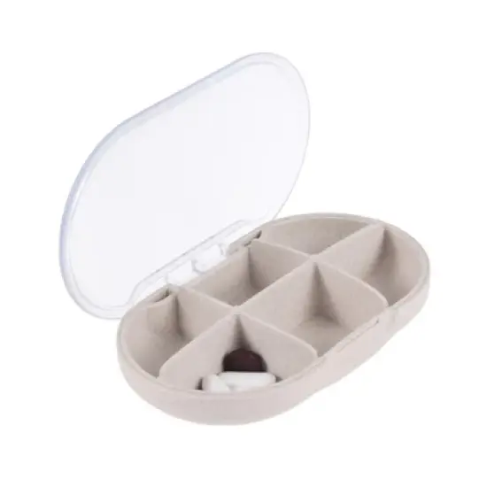 Unique Bargains 6 Compartment Single Layer Pill Case 1 Pc image {1}
