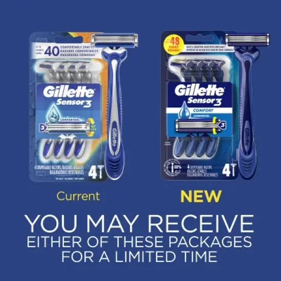 Gillette Sensor3 Comfort Men's Disposable Razors - 4ct image {9}