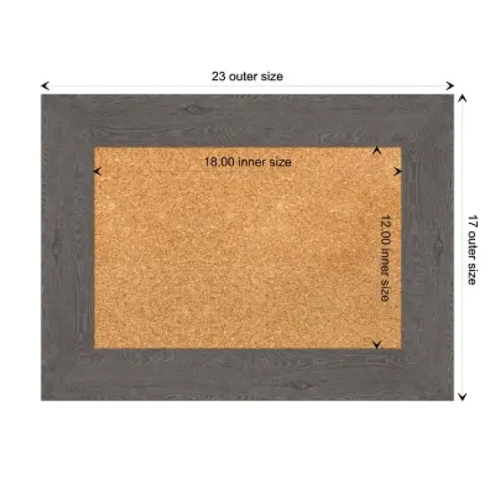 Amanti Art Rustic Plank Framed Corkboard, Natural Cork image {3}