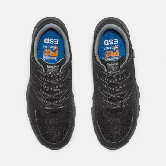 Timberland Men's PRO Powertrain ESD Alloy-Toe Work Shoes, Black/Grey Synthetic and Textile, 11.5W image {1}