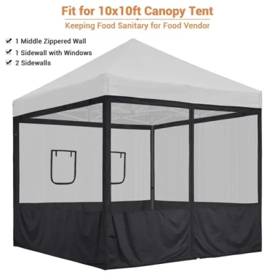 InstaHibit  16 Pcs 10 ft Pop Up Canopy Tent Half Mesh Sidewall with Window Party Canopy image {2}